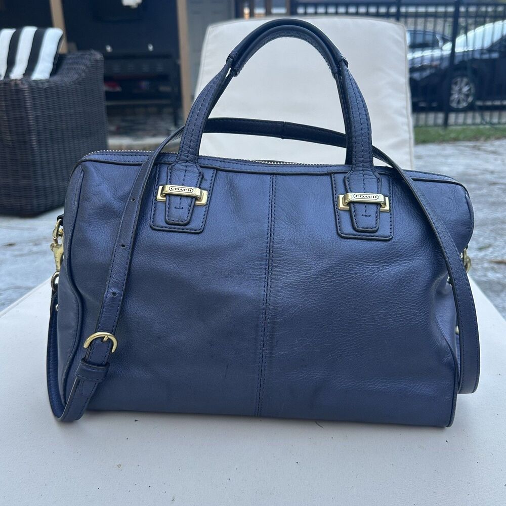 Coach F25296 Taylor Satchel Leather Midnight Navy